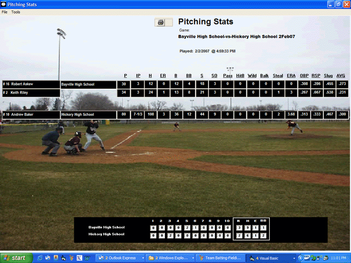 Laptop Baseball Statistics Baseball game mobile scoring software